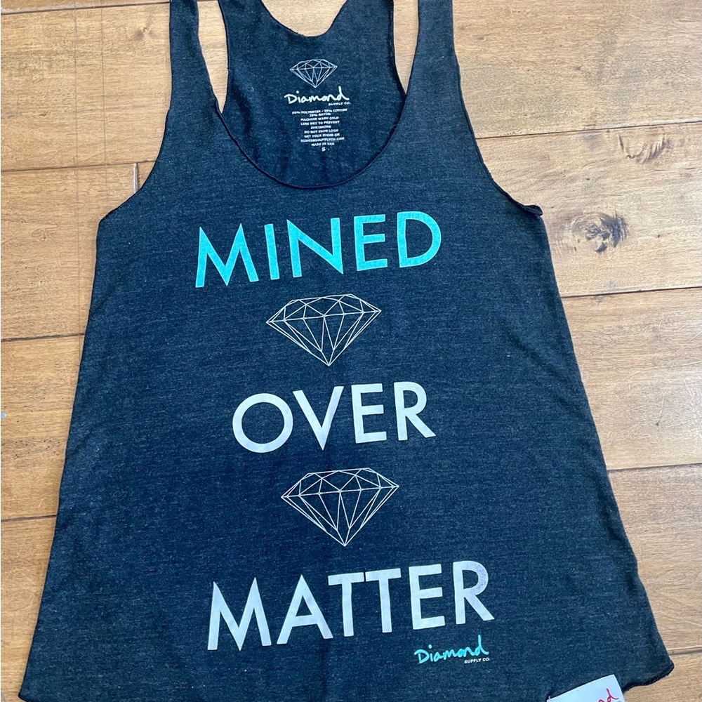 Diamond Supply Co- Women’s Charcoal “Mined Over Matter” tank